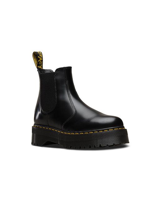 Dr. Martens Black 2976 Quad Leather Platform Chelsea Boots for men