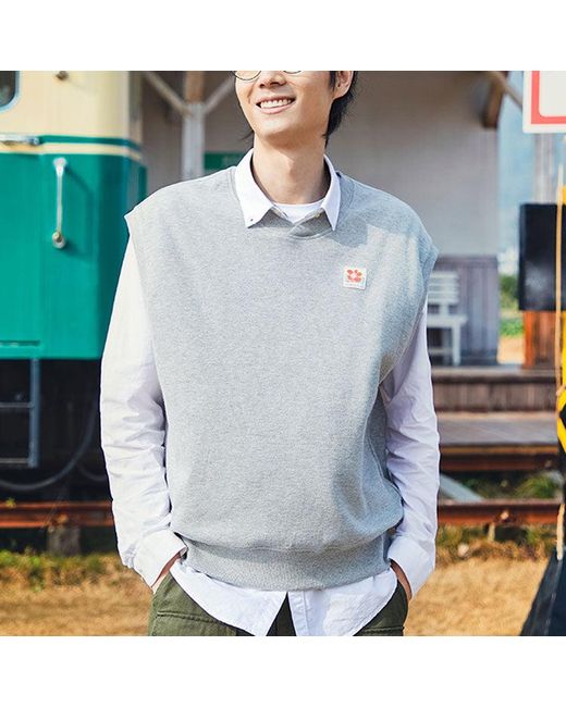 Converse Gray Double Twill Knit Vest for men