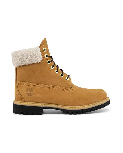 Timberland Brown (Wmns) 6 Inch Premium Shearling Boots 'Wheat Nubuck'
