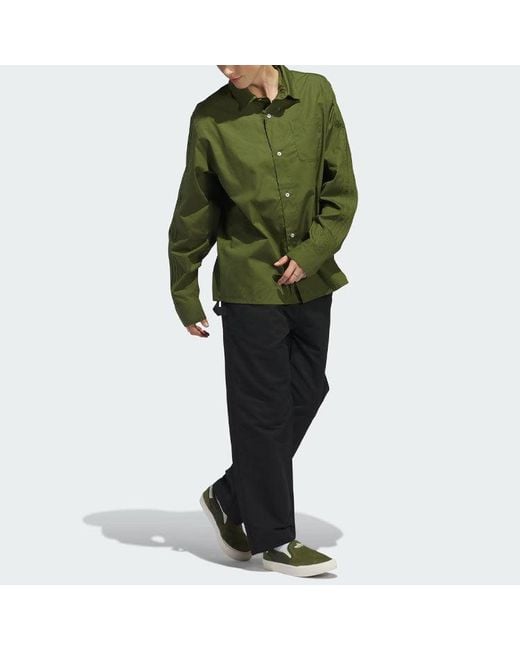 Adidas Green Originals Shmoofoil Button Up Asia Sizing for men