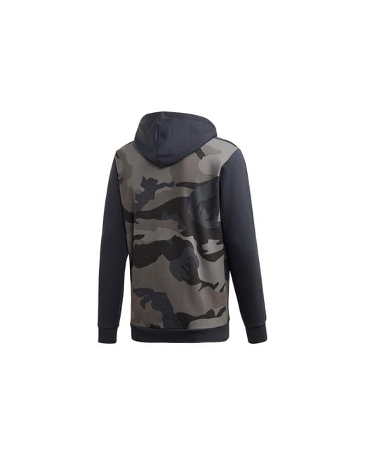 Adidas Gray Originals 'Camo' Full Zip Hoodie 'Carbon' for men