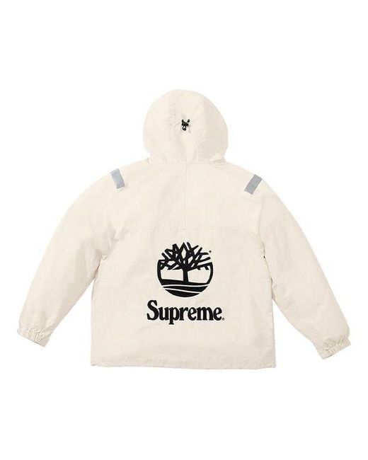 Supreme White X Timberland Reflective Taping Anorak for men