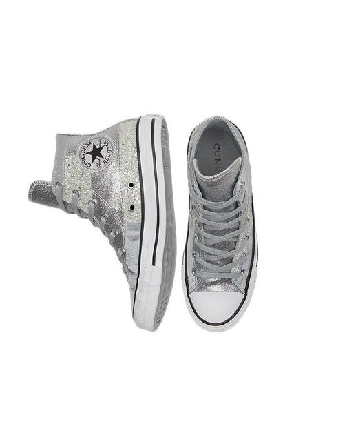 Converse Gray (Wmns) Chuck Taylor All Star High 'Ash Stone Glitter'