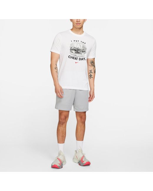 Nike White Tee Humor Athleisure Casual Sports Alphabet Printing Short Sleeve for men