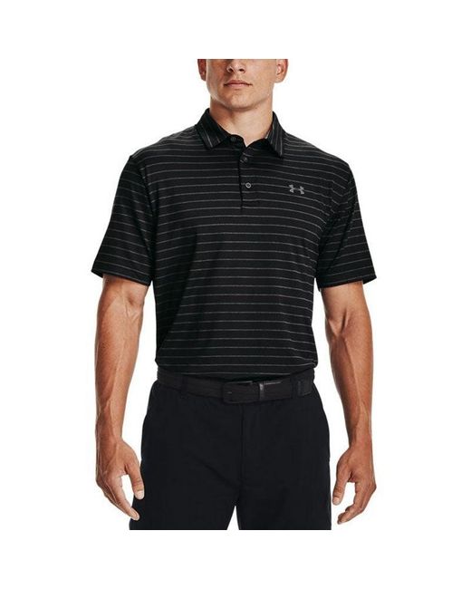 Under Armour Blue Playoff Core Stripe Polo Shirt for men