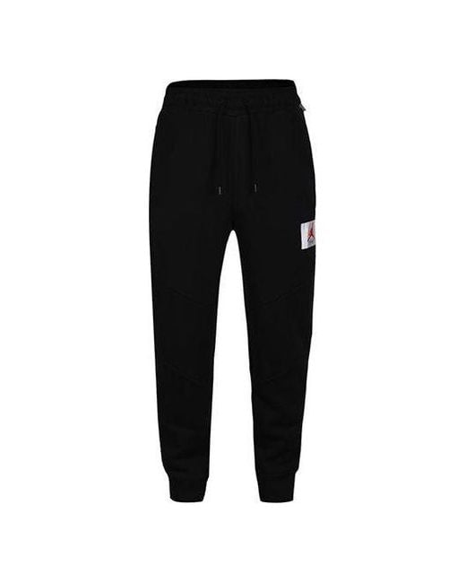 Nike Black Flight Fleece Logo Athleisure Casual Sports Long Pants for men