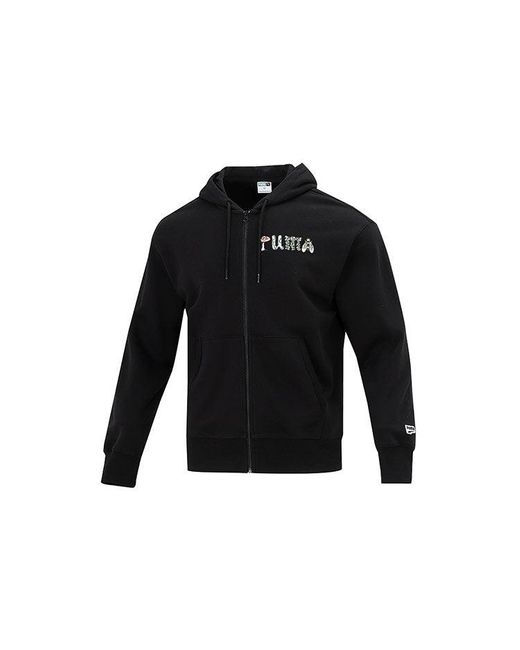 PUMA Black Downtown Graphic Fz Jacket for men