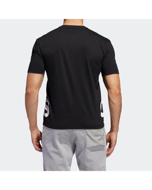 Adidas Black Large Logo Printing Short Sleeve for men