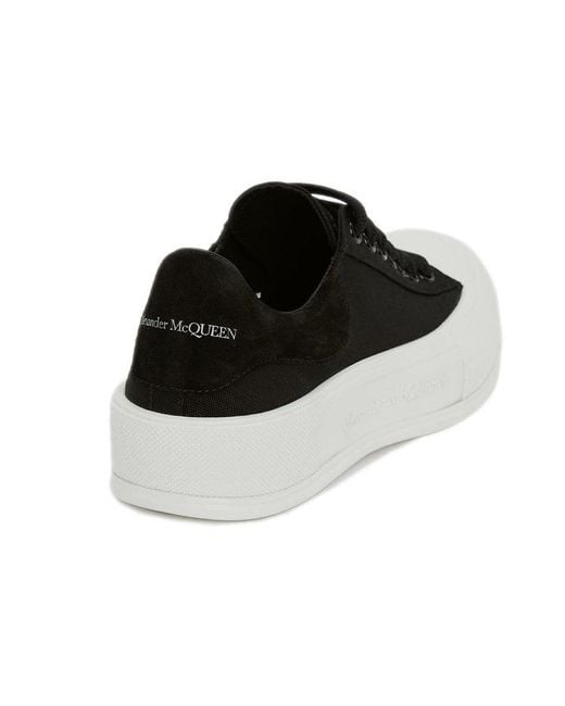 McQueen Black (Wmns) Deck Skate Plimsoll Lace Up