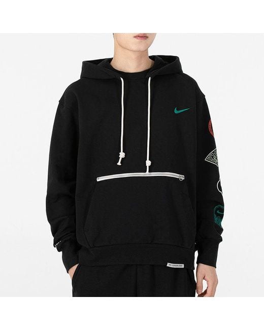 Nike Blue Cny New Year's Edition Logo Printing Loose Sports Hooded Pullover Autumn for men