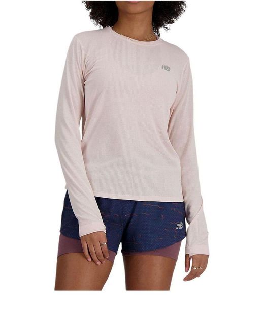 New Balance Blue (Wmns) Athletics Long Sleeve T-Shirt 'Quartz Heather'