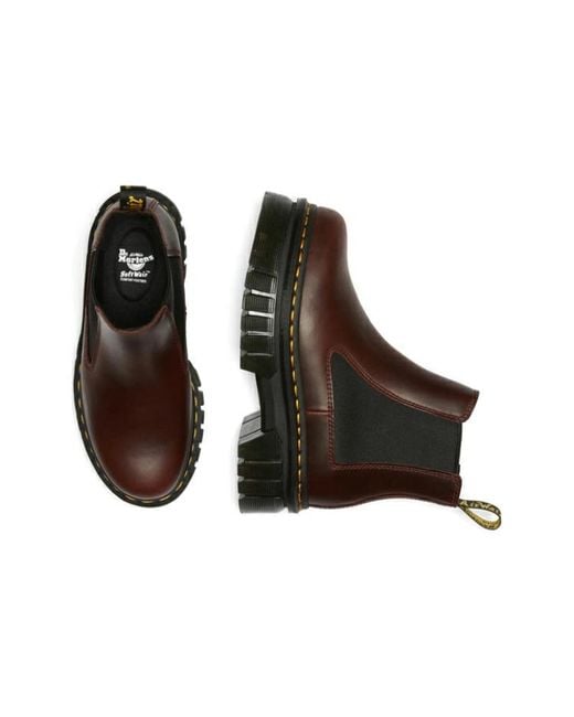 Dr. Martens Brown (Wmns) Audrick Brando Leather Platform Chelsea Boots