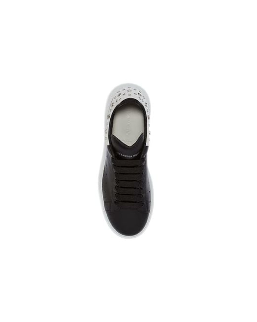McQueen Black Oversized Studded Leather Sneakers for men