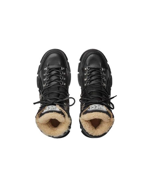 Gucci Black Flashtrek High-Top With Wool for men