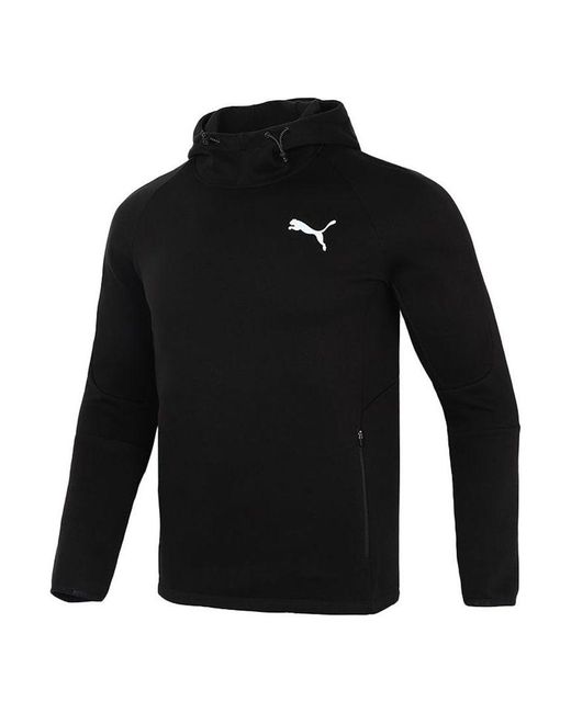 PUMA Black Logo Printing Sports Pullover for men
