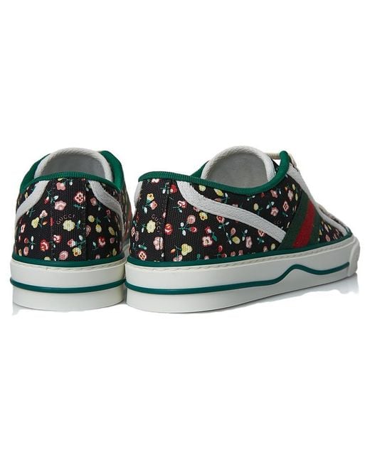 Gucci Black Tennis 1977 Floral Low Top Sneaker