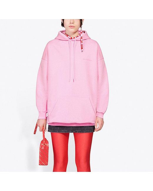 Balenciaga Pink (Wmns) Ss21 Loose Version Back Alphabet Hoodie