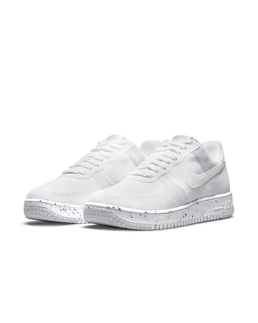 Nike White Air Force 1 Crater Flyknit Wolf' for men