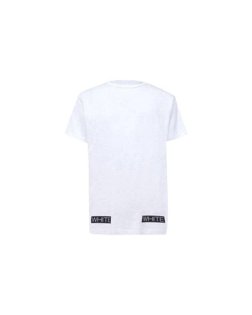 Off-White c/o Virgil Abloh Blue Stripe Logo Printing Short Sleeve Ordinary Version for men