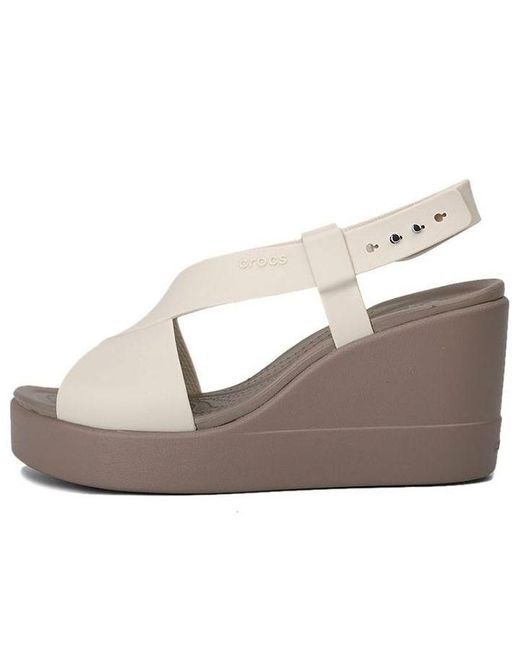 CROCSTM Brown Brooklyn Lightweight Cement Gray Sandals