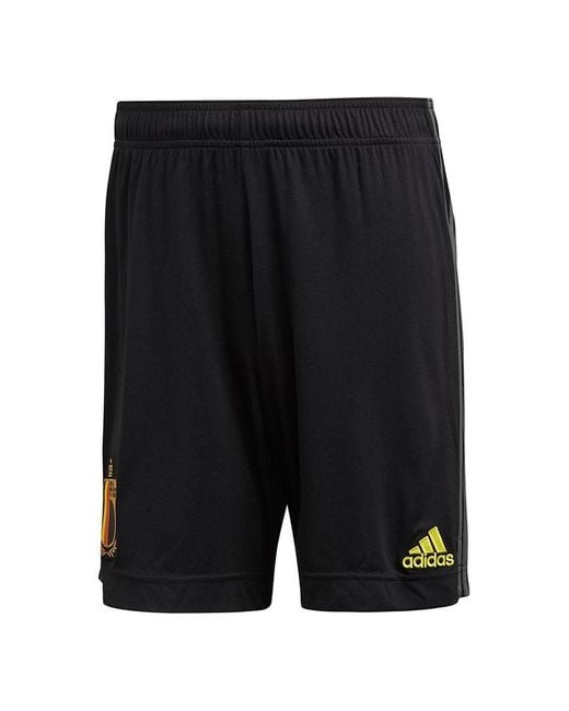 Adidas Black Rbfa H Sho European Cup Belgium National Team Home Soccer/Football Sports Shorts for men