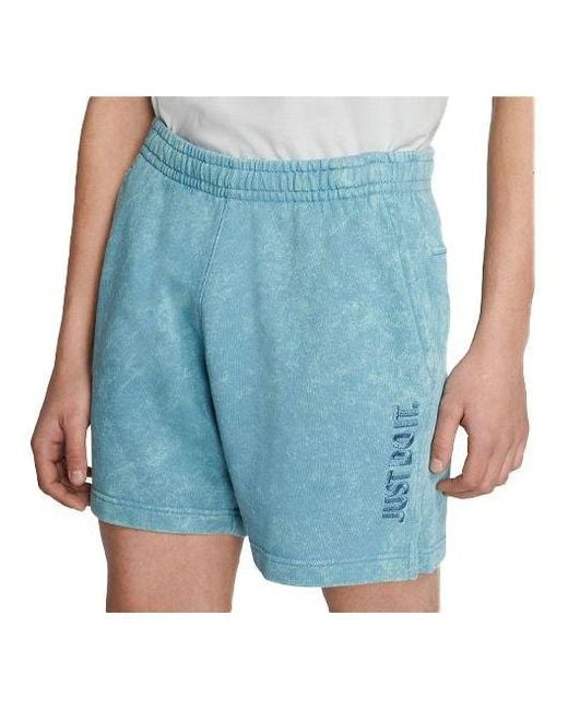 Nike Blue Sportswear Jdi Alphabet Logo Sports Shorts for men