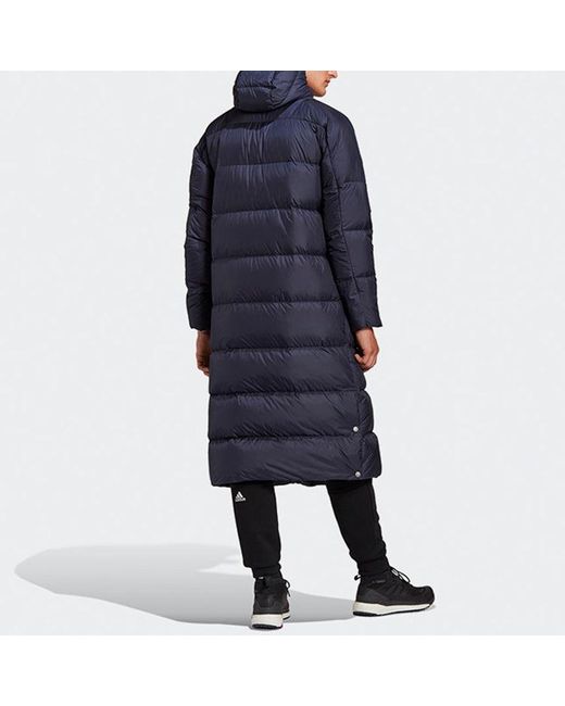 Adidas Blue Sports Windproof Stay Warm Hooded Down Jacket for men