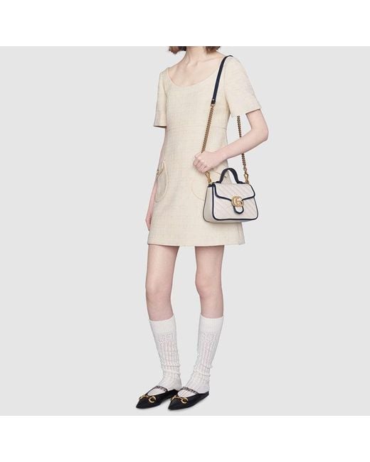 Gucci Metallic (Wmns) Gg Marmont Logo Colorblock Leather Chain Handbag Mini Retro