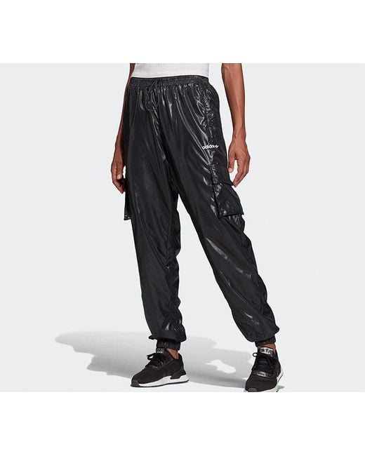 Adidas Black (Wmns) Originals Shiny Athleisure Track Pants 'Metallic'