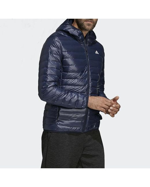 Adidas Blue Varilite Hooded Down Jacket for men
