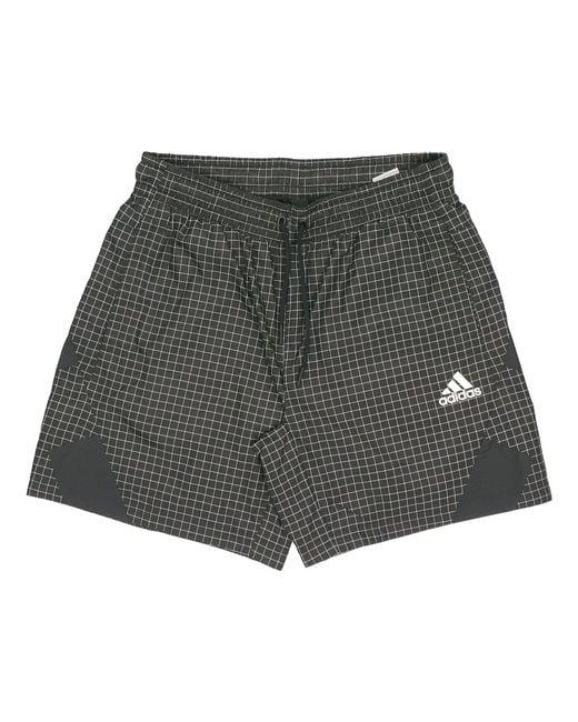 Adidas Gray Primeblue Sh Splicing Sports Shorts for men