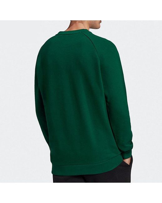 Adidas Green Originals Trefoil Crew Casual Sports Round Neck Pullover for men