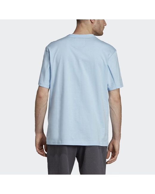 Adidas Blue Originals Logo Sports Round Neck Short Sleeve for men