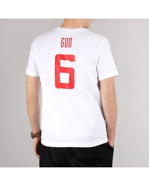 Nike White Dri-Fit Short Sleeve Athleisure Casual Sports Round Neck for men
