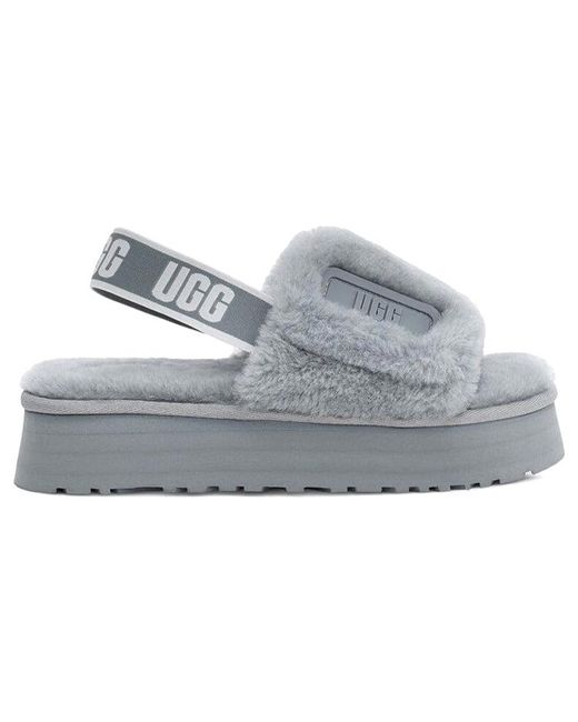 Ugg Gray (Wmns) Disco Slide Cozy Thick Sole Casual Slipper