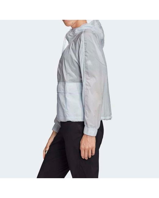Adidas Blue (Wmns) Athletics Cropped Wind.Rdy Windbreaker Jacket Asia Sizing
