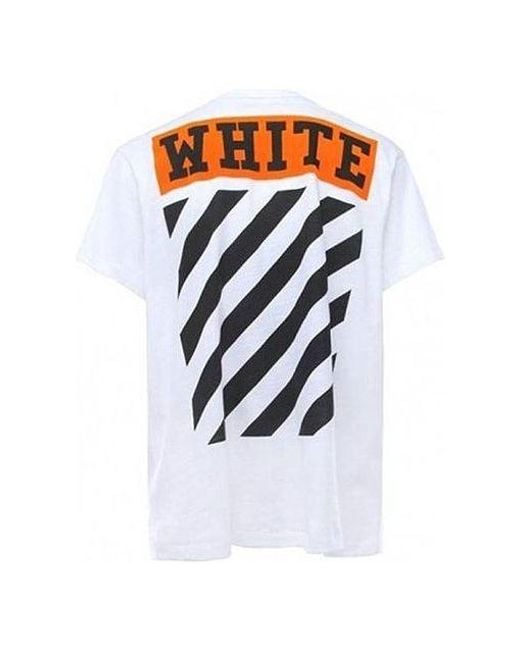 Off-White c/o Virgil Abloh Blue Stripe Logo Printing Short Sleeve Ordinary Version for men