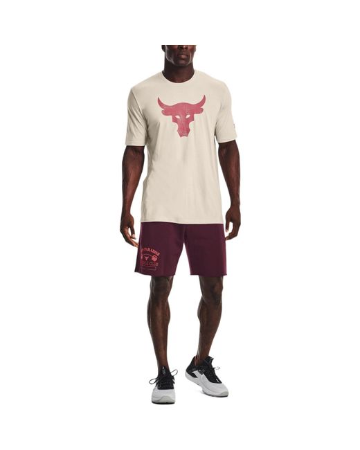 Under Armour Pink Project Rock Brahma Bull Short Sleeve T-Shirt for men
