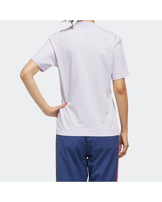 Adidas Purple (Wmns) Neo Athleisure Casual Sports Small Stand Collar Short Sleeve