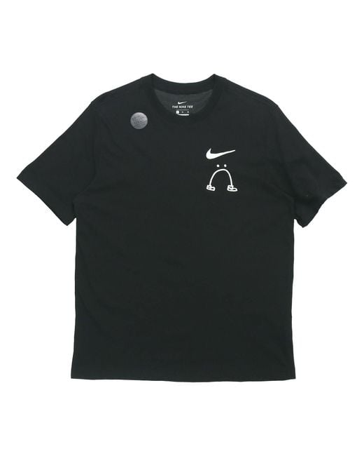 Nike Black Smiling Face Casual Short Sleeve T-Shirt for men