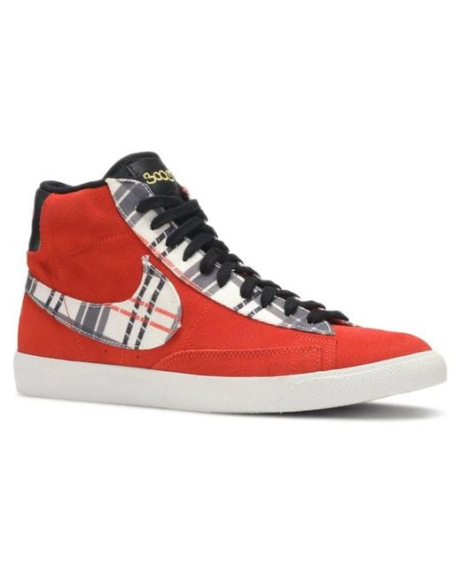 Nike Red Ben Simmons X Blazer Mid Premium 'Plaid' for men