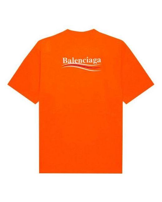 Balenciaga Orange Large Fit T-Shirt 'Fluo' for men