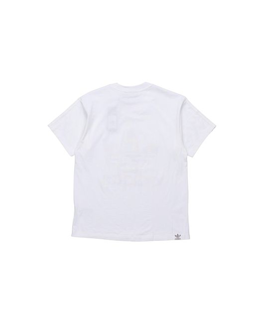 Adidas White Originals Flag Lag Fill Tee Sports Short Sleeve for men
