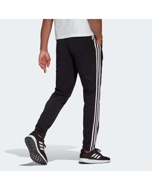 Adidas Black M 3S Sj To Pt Classic Stripe Knit Sports Pants for men