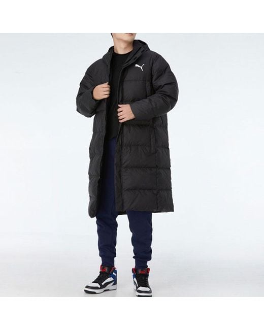 PUMA Black Long Oversized Down Jacket for men
