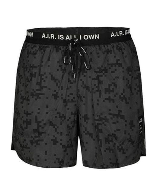 Nike Black Alphabet Pattern Loose Lacing Sports Shorts for men