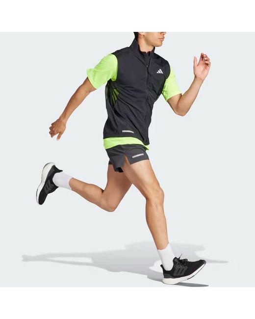 Adidas Blue Performance Weather-Resistant Running Jacket for men