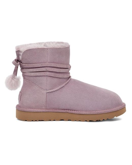 Ugg Purple (Wmns) Mini Bailey Bow Pom 'Taupe'