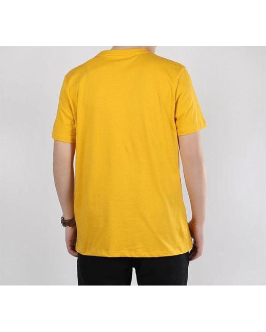 PUMA Yellow Graphic Box Logo Printed Short Sleeve Tee for men