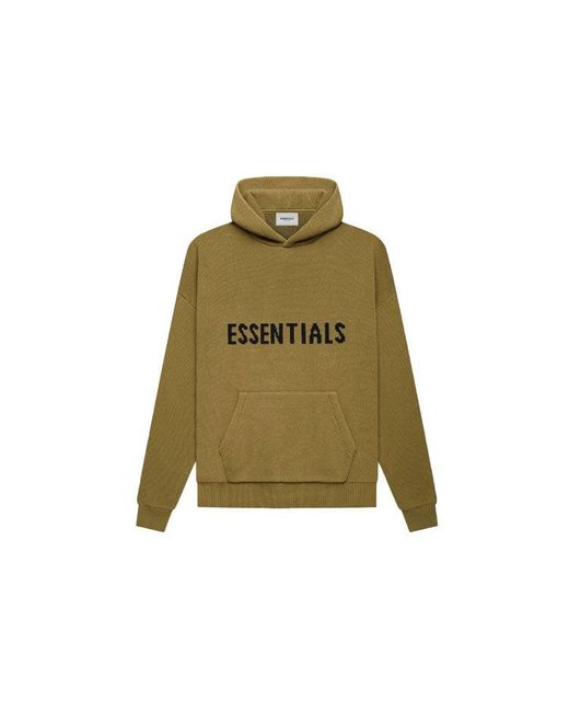 Fear Of God Green Fw21 Knit Pullover Logo Hoodie for men
